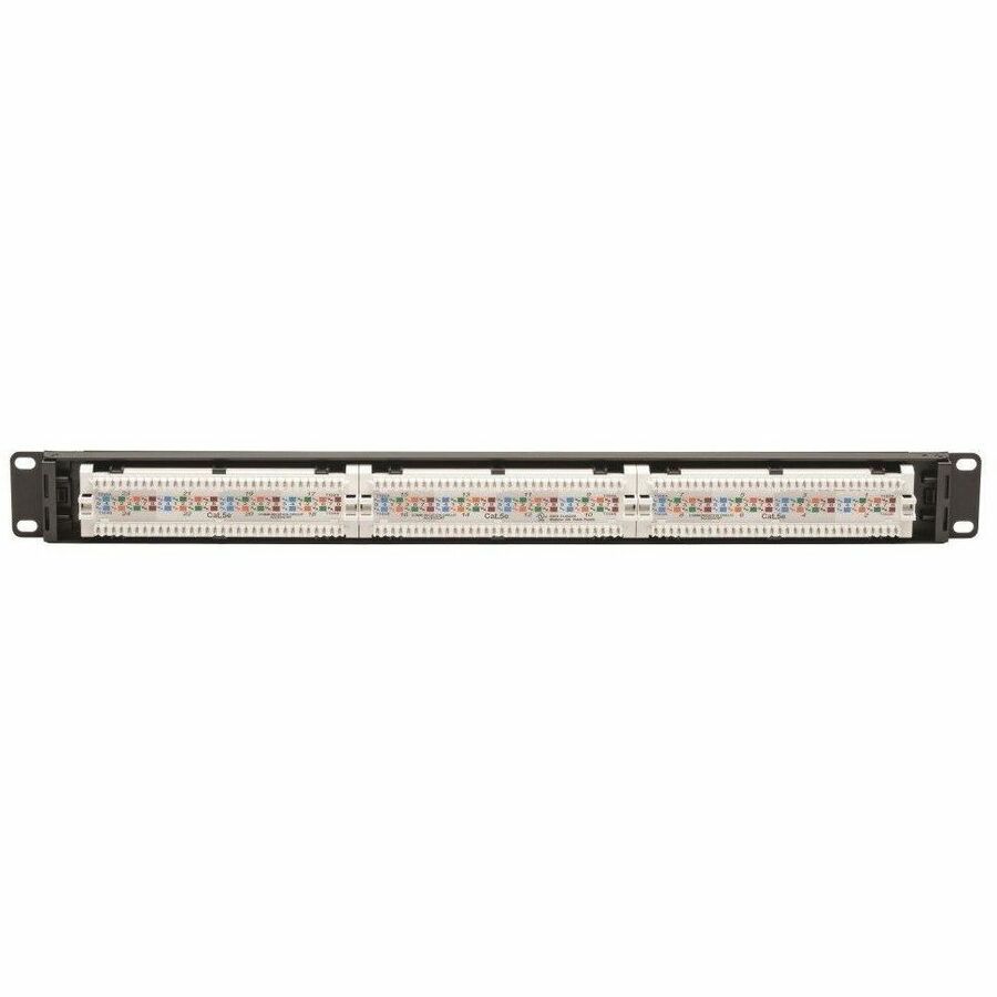 Eaton Tripp Lite Series Cat5e 24-Port Patch Panel - PoE+ Compliant, 110/Krone, 568A/B, RJ45 Ethernet, 1U Rack-Mount, TAA N052-P24