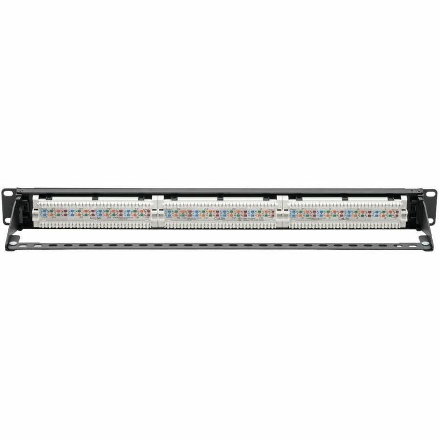 Eaton Tripp Lite Series Cat5e 24-Port Patch Panel - PoE+ Compliant, 110/Krone, 568A/B, RJ45 Ethernet, 1U Rack-Mount, TAA N052-P24
