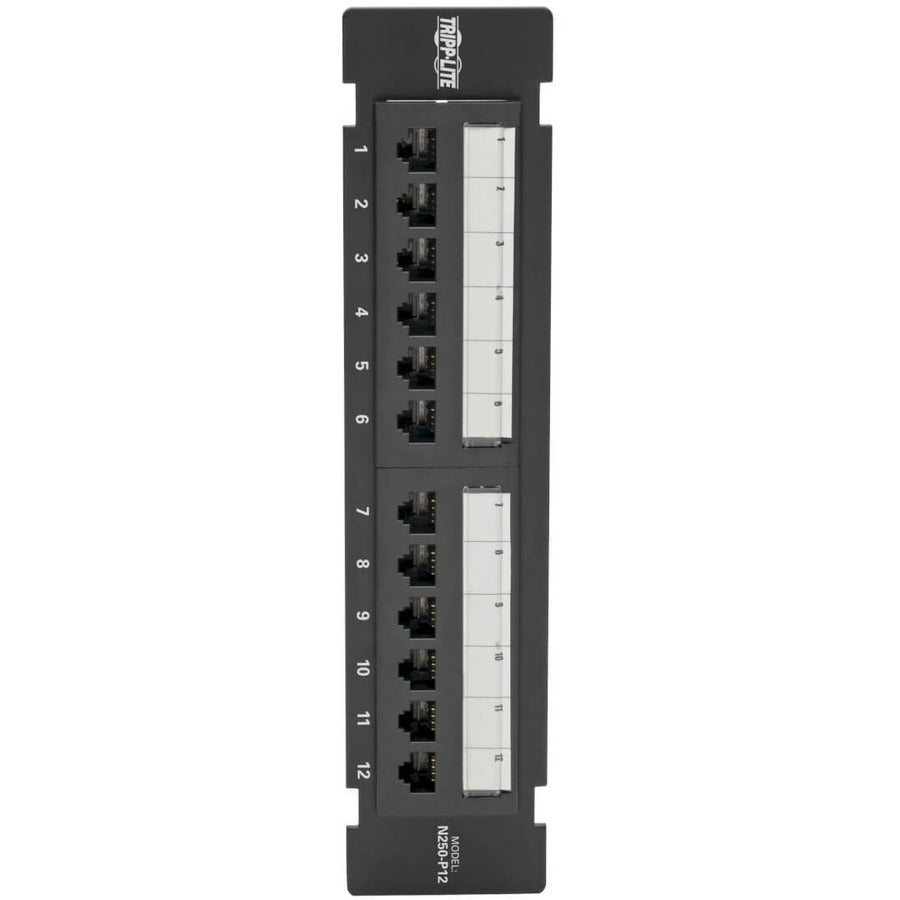 Tripp Lite by Eaton Cat6 Wall-Mount 12-Port Patch Panel - PoE+ Compliant, 110/Krone, 568A/B, RJ45 Ethernet, TAA N250-P12