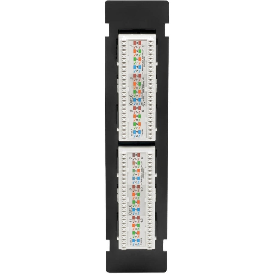 Tripp Lite by Eaton Cat6 Wall-Mount 12-Port Patch Panel - PoE+ Compliant, 110/Krone, 568A/B, RJ45 Ethernet, TAA N250-P12