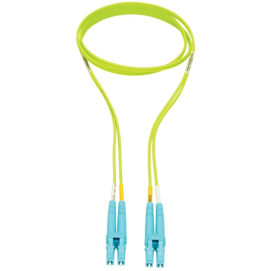Eaton Tripp Lite Series 100G Duplex Multimode 50/125 OM5 Fiber Optic Cable, Lime Green, LC/LC, 1 m (3.3 ft.) N820-01M-OM5