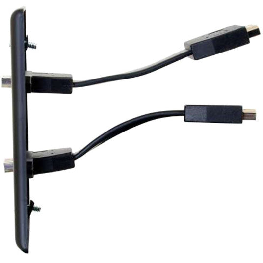 C2G Single Gang Wall Plate with Dual HDMI Pigtails Black 39879