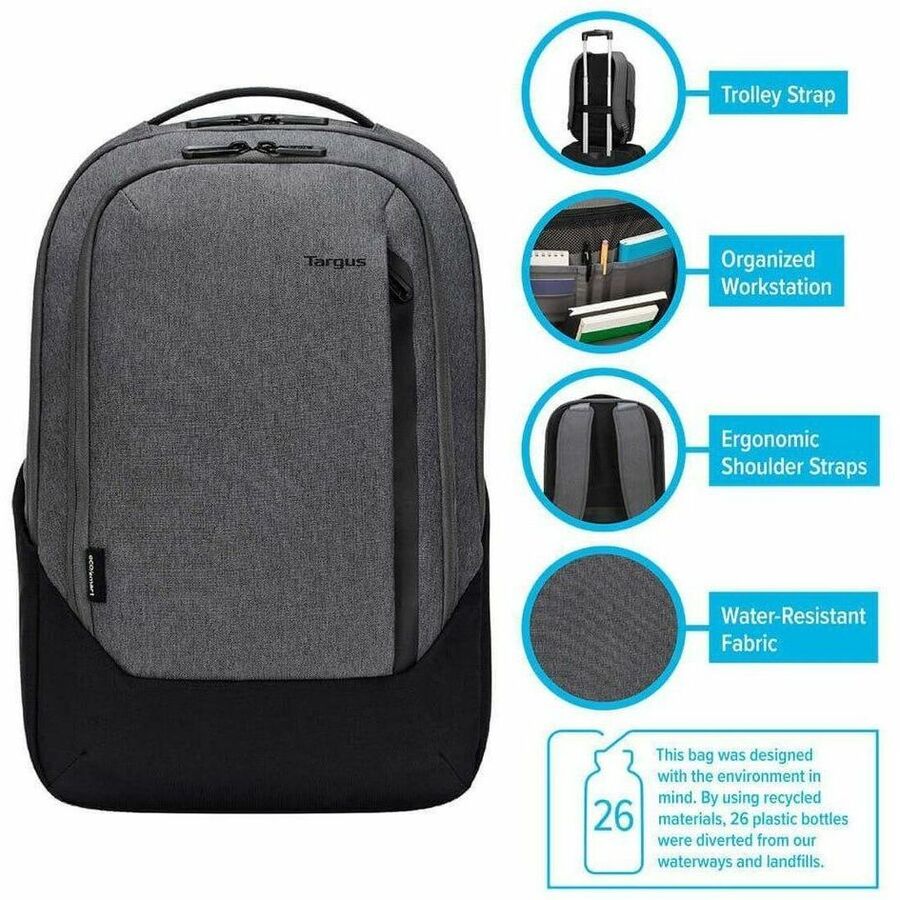 Targus Cypress Hero TBB58602GL Carrying Case (Backpack) for 15.6" to 16" Notebook - Gray TBB58602GL