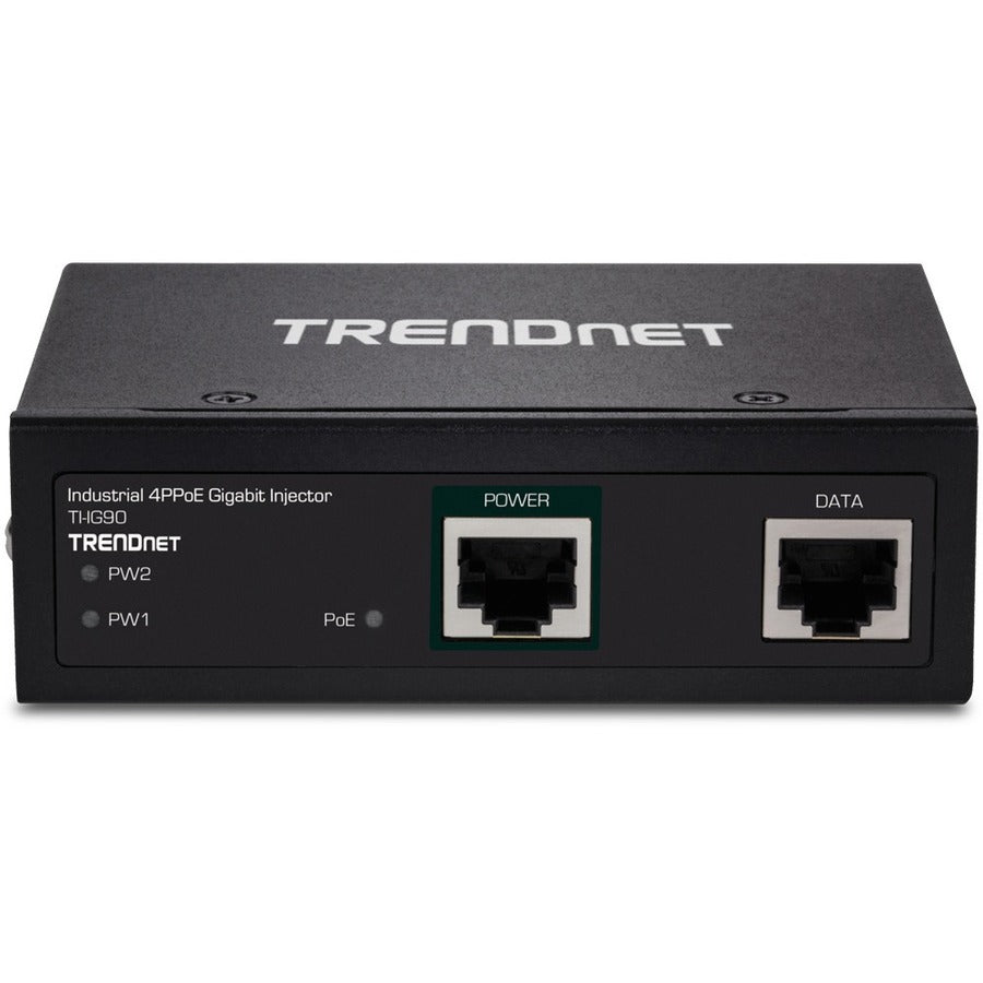 TRENDnet Hardened Industrial 90W Gigabit 4Ppoe Injector,4-Pair Power Over Ethernet, Poe(15.4W), Poe+(30W), 4Ppoe(90W)Power, IP30, DIN-Rail/Wall Mount Included, 4-Pair Poe Up to 100M (328 ft.),TI-IG90 TI-IG90