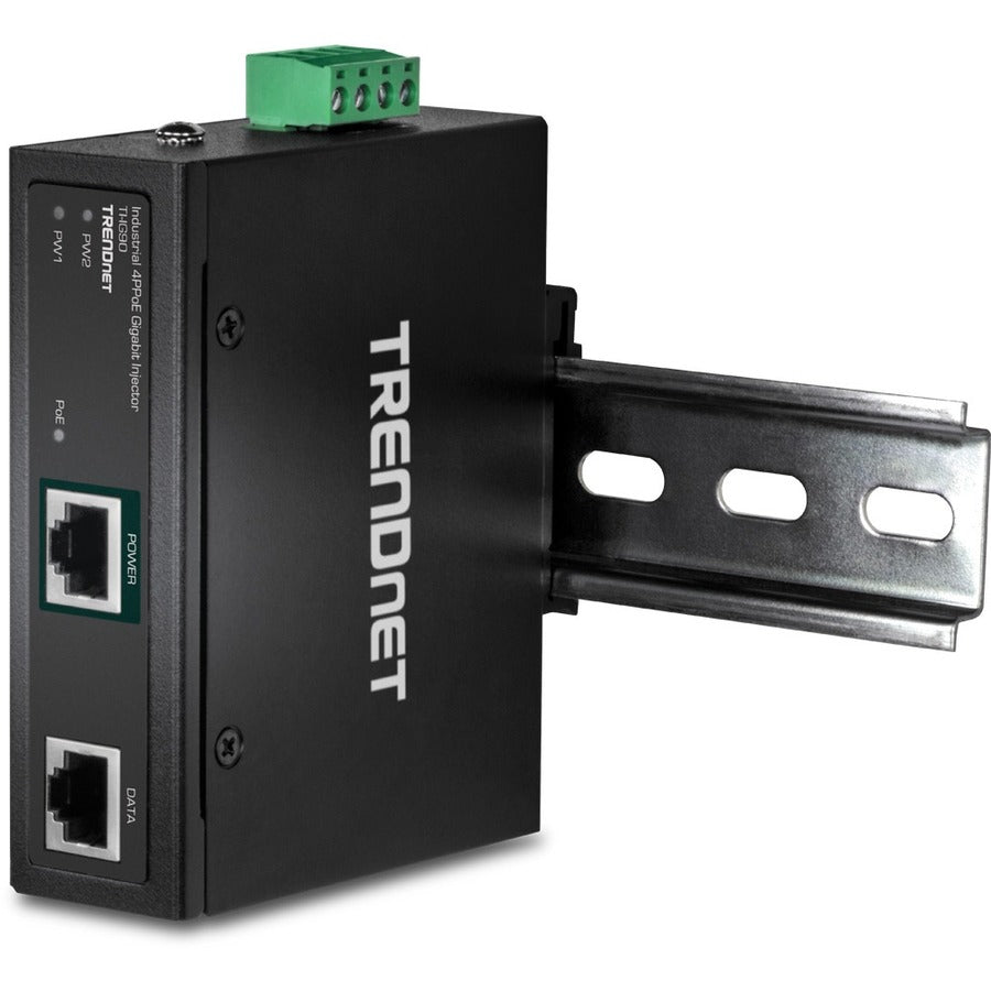 TRENDnet Hardened Industrial 90W Gigabit 4Ppoe Injector,4-Pair Power Over Ethernet, Poe(15.4W), Poe+(30W), 4Ppoe(90W)Power, IP30, DIN-Rail/Wall Mount Included, 4-Pair Poe Up to 100M (328 ft.),TI-IG90 TI-IG90