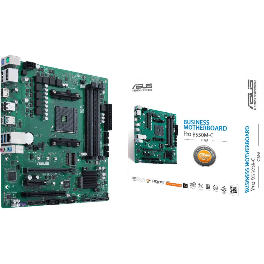 Asus PRO B550M-C/CSM Desktop Motherboard - AMD B550 Chipset - Socket AM4 - Micro ATX PRO B550M-C/CSM