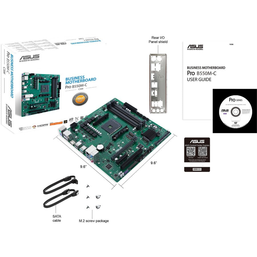 Asus PRO B550M-C/CSM Desktop Motherboard - AMD B550 Chipset - Socket AM4 - Micro ATX PRO B550M-C/CSM