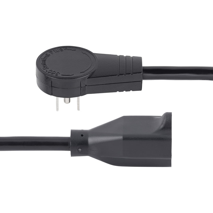 StarTech.com 3ft Power Extension Cord, Rotating Flat Plug Extension Cord, NEMA 5-15P to NEMA 5-15R Cable, 16 AWG, 125V/15A RTPAC1013