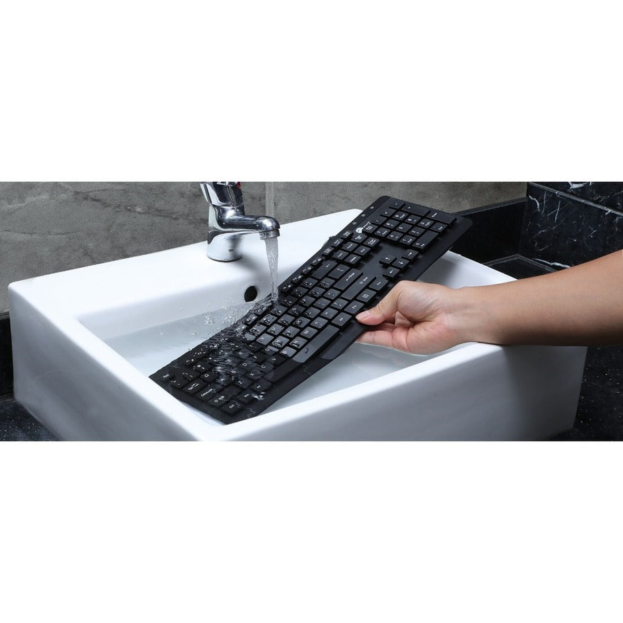 SIIG Industrial Grade Washable & Dustproof USB Multimedia Keyboard JK-US0U11-S1
