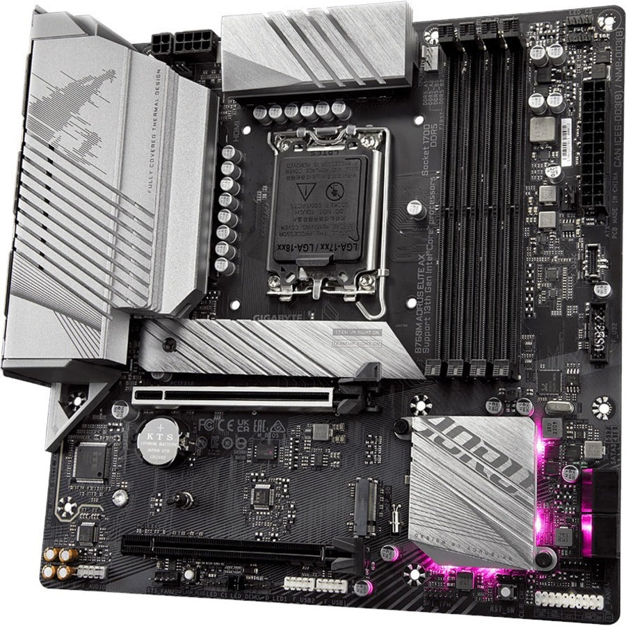 Aorus B760M AORUS ELITE AX Gaming Desktop Motherboard - Intel B760 Chipset - Socket LGA-1700 - Micro ATX B760M AORUS ELITE AX