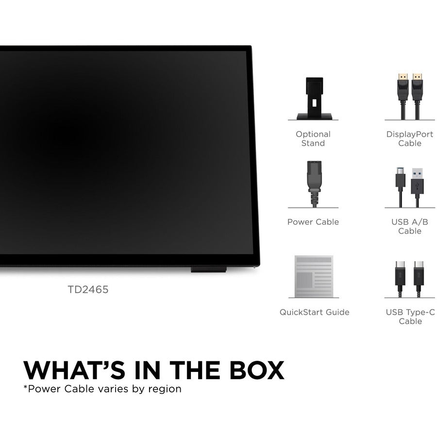 ViewSonic TD2465 24 Inch 1080p Touch Screen Monitor with Advanced Ergonomics, HDMI and USB Inputs TD2465