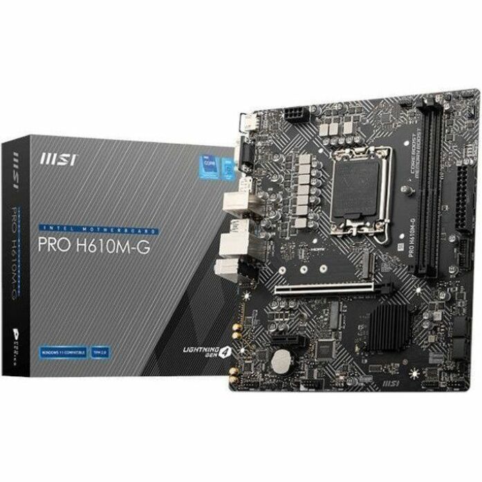 MSI PRO H610M-G Desktop Motherboard - Intel H610 Chipset - Socket LGA-1700 - Micro ATX PRO H610M-G