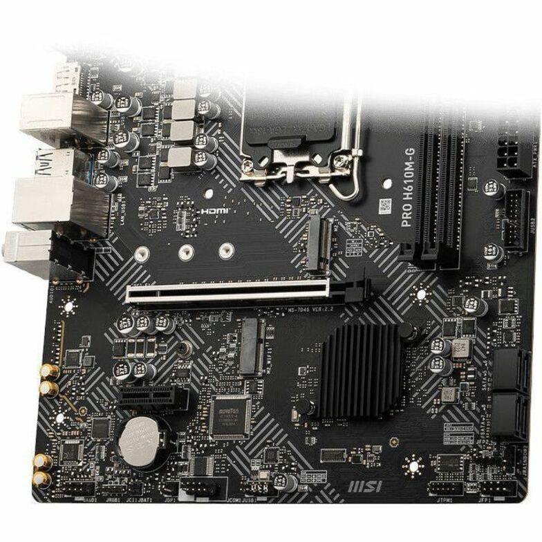 MSI PRO H610M-G Desktop Motherboard - Intel H610 Chipset - Socket LGA-1700 - Micro ATX PRO H610M-G