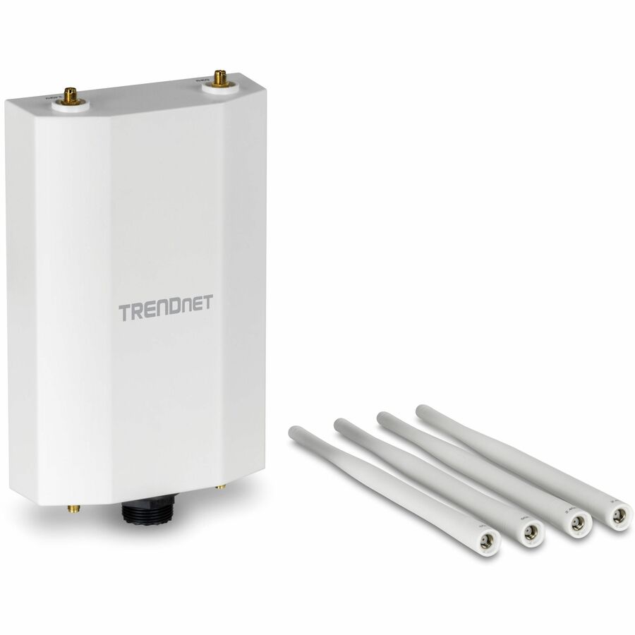 TRENDnet 5 dBi WiFi 6 AX1800 Outdoor PoE+ Omni Directional Access Point, TEW-941APBO, Point-to-Point and Point-to-Multi-Point Bridge, IP67 Weather Rated Housing, PoE+ Powered, White TEW-941APBO