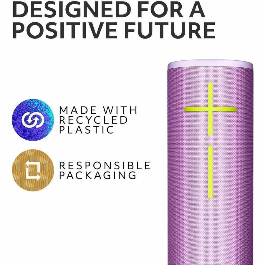 Ultimate Ears BOOM 4 Portable Waterproof Bluetooth Speaker With 360-Degree, Bold, Immersive, Crystal-Clear Sound, Floating Speaker With 15-Hour Battery and 147ft (45m) Range, Lilac 984-002009