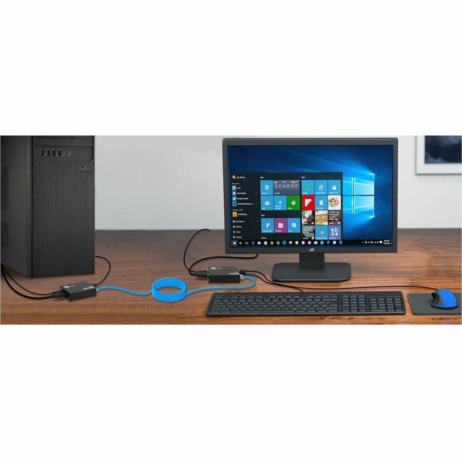 SIIG 4K HDMI USB KVM Extender over CAT6 - Up to 230 feet - Zero Latency - ESD Protection CE-H28411-S1