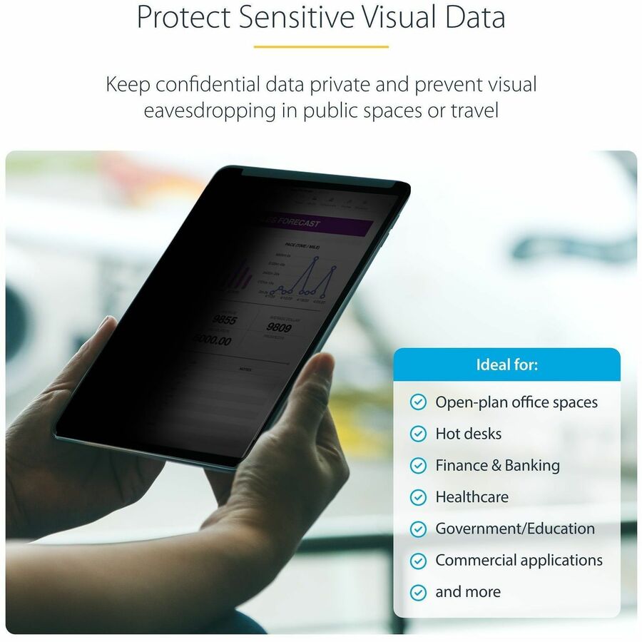 StarTech.com 4-Way Privacy Screen For 12.9-inch iPad Pro, 3rd Gen and Up, Portrait/Landscape, Touch-Enabled, +/- 30 Deg. View, Anti-Glare 129IP-PRIVACY-SCREEN