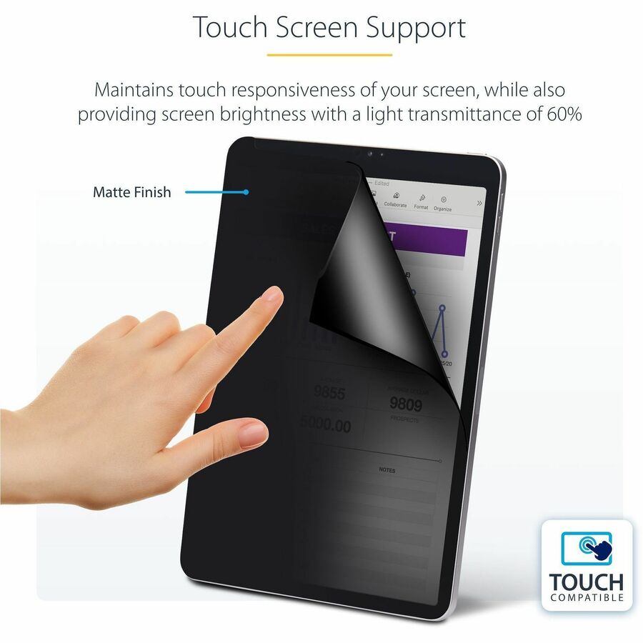 StarTech.com 4-Way Privacy Screen For 12.9-inch iPad Pro, 3rd Gen and Up, Portrait/Landscape, Touch-Enabled, +/- 30 Deg. View, Anti-Glare 129IP-PRIVACY-SCREEN