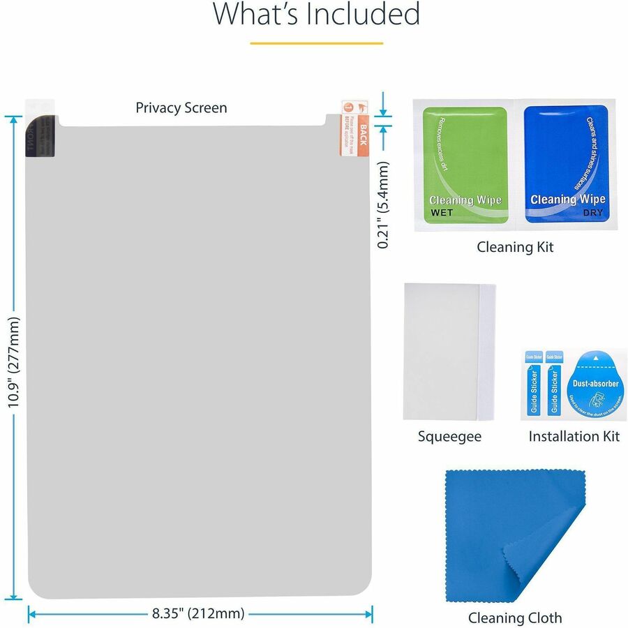 StarTech.com 4-Way Privacy Screen For 12.9-inch iPad Pro, 3rd Gen and Up, Portrait/Landscape, Touch-Enabled, +/- 30 Deg. View, Anti-Glare 129IP-PRIVACY-SCREEN
