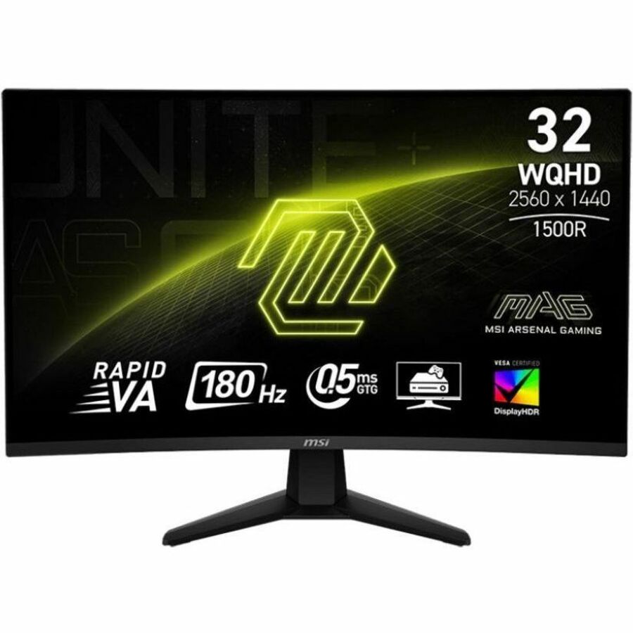 MSI MAG 32CQ6F 32" Class WQHD Curved Screen Gaming LED Monitor - 16:9 - Black MAG32CQ6F
