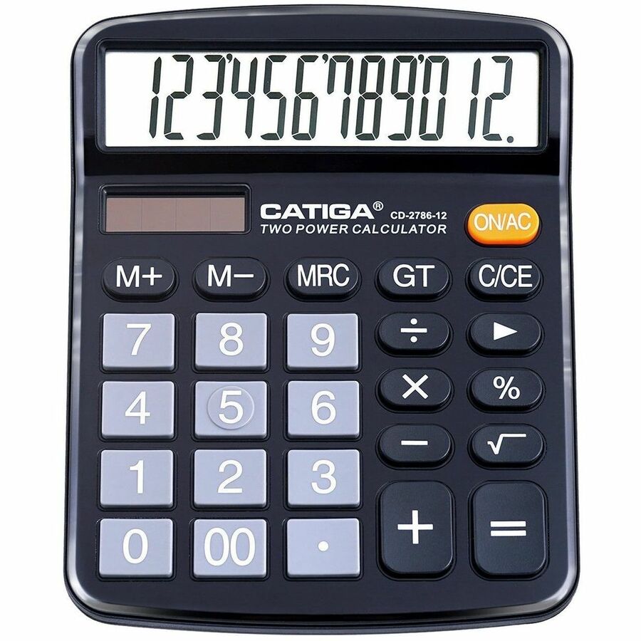 Adesso CD-2786B 12 Digits Basic Calculator (Black) CD-2786B