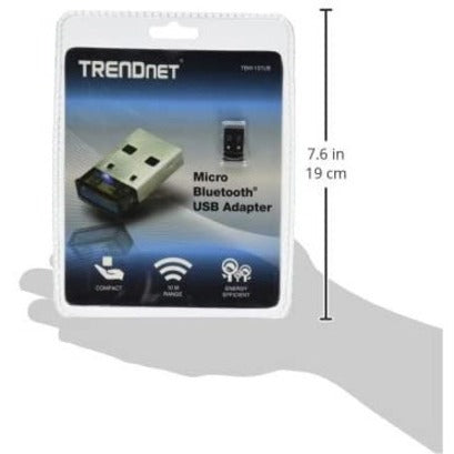 TRENDnet Low Energy Micro Bluetooth 4.0 Class I USB 2.0 with Distance up to 10 Meters/32.8 Feet. Compatible with Win 8.1/8/7/Vista/XP. Classic Bluetooth, Stereo headset, TBW-107UB TBW-107UB
