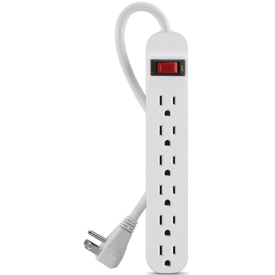 Belkin 6 Outlet Power Strip - 5 foot cord - White F9P609-05R-DP