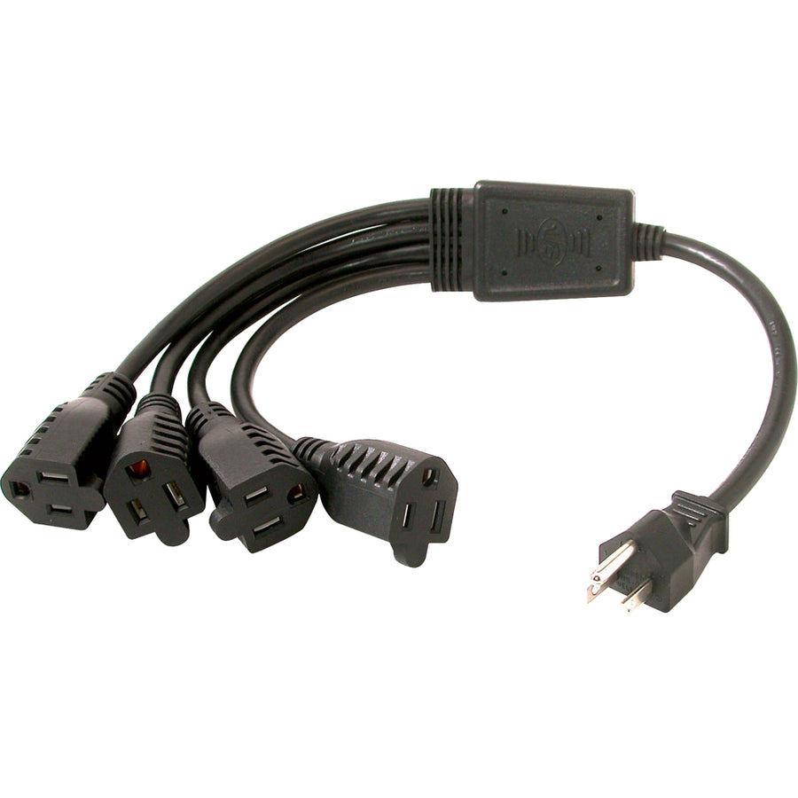 C2G 6ft 16 AWG 1-to-4 Power Cord Splitter (1 NEMA 5-15P to 4 NEMA 5-15R) 29808
