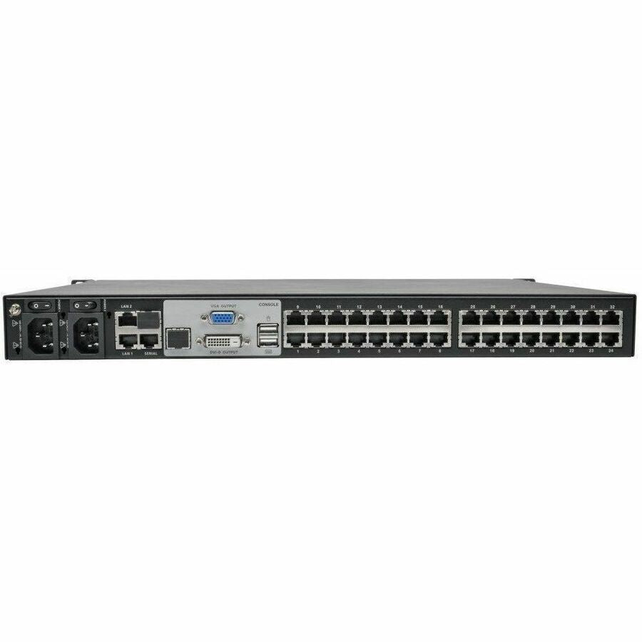 Eaton Tripp Lite Series NetDirector 32-Port Cat5 KVM over IP Switch - Virtual Media, 2 Remote + 1 Local User, 1U Rack-Mount, TAA B064-032-02-IPG