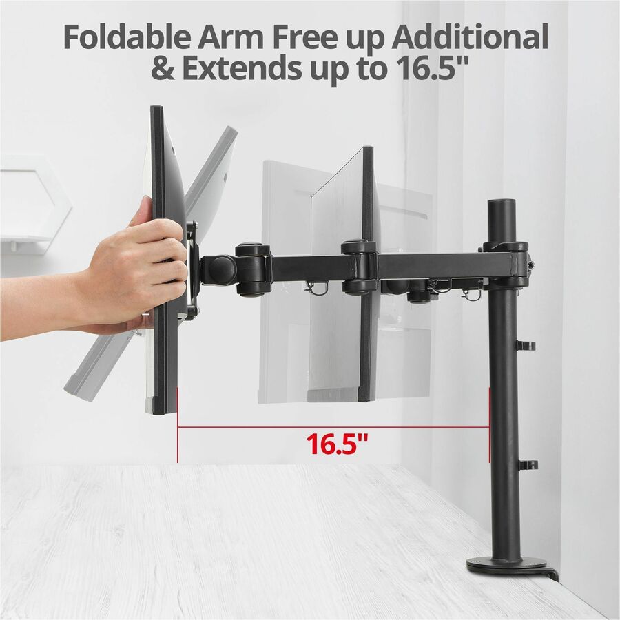 SIIG Articulating Dual Monitor Desk Mount - 13" to 27" CE-MT0Q11-S1