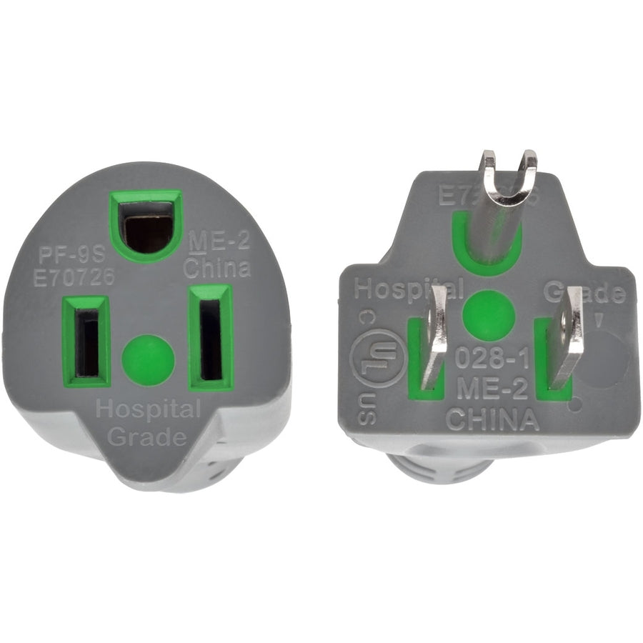 Eaton Tripp Lite Series Hospital-Grade Extension Cord, NEMA 5-15P to NEMA 5-15R - Green Dot, 15A, 125V, 14 AWG, 6 ft. (1.83 m), Gray P024-006-GY-HG