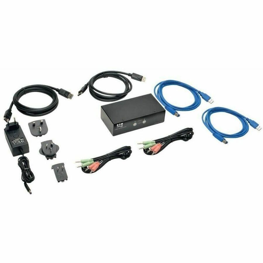 Eaton Tripp Lite Series 2-Port DisplayPort KVM Switch with Audio, Cables and USB 3.0 SuperSpeed Hub B004-DPUA2-K