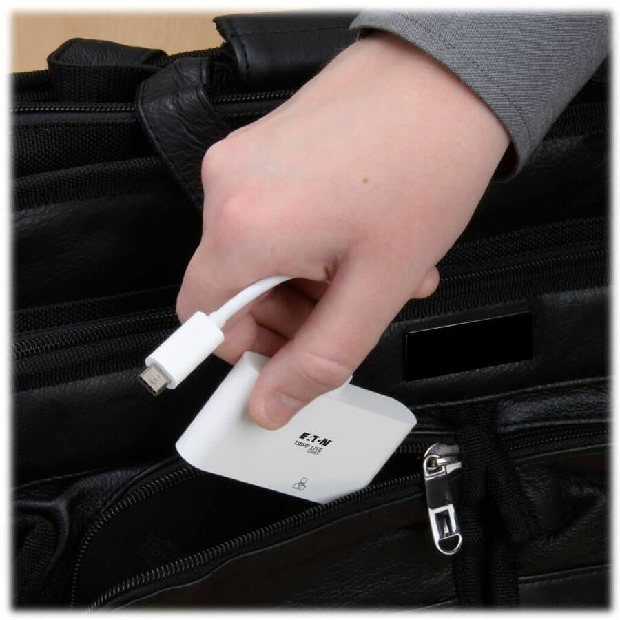 Eaton Tripp Lite Series USB-C Multiport Adapter, DVI, USB 3.x (5Gbps) Hub Port, Gbe and PD Charging, White U444-06N-DGU-C