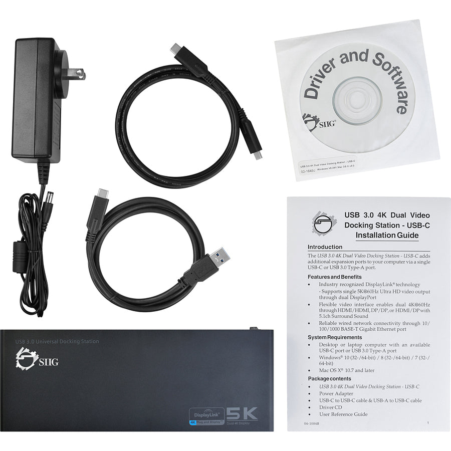 SIIG USB 3.0 4K Dual Video Docking Station JU-DK0411-S1
