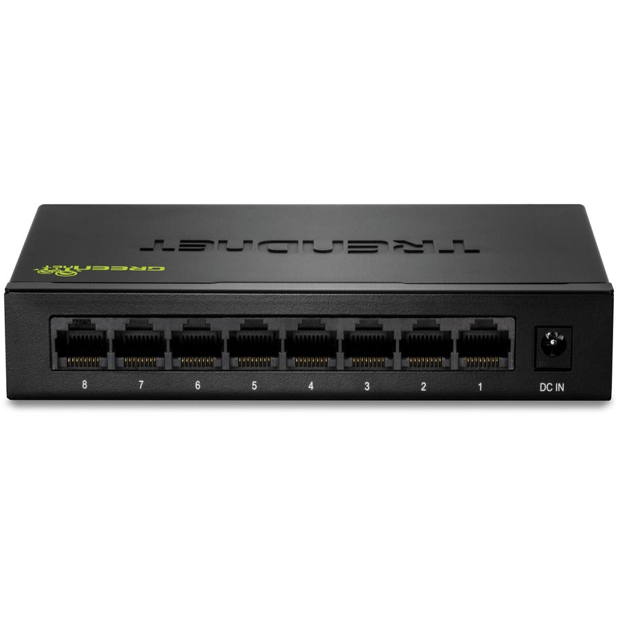 TRENDnet 8-Port Gigabit GREENnet Switch, Ethernet Network Switch, TEG-S82G, 8 x 10-100-1000 Mbps Gigabit Ethernet Ports, Ethernet Splitter, 16 Gbps, Metal, Lifetime Protection, Black TEG-S82g