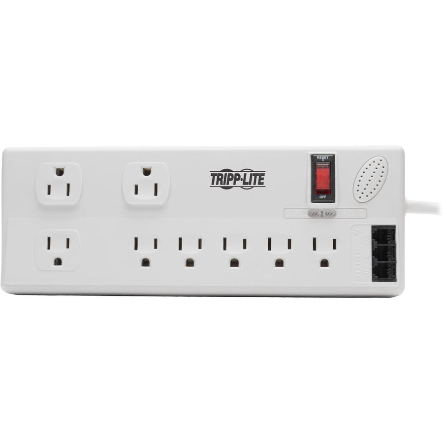 Tripp Lite by Eaton Protect It! 8-Outlet Computer Surge Protector, 8 ft. (2.43 m) Cord, 3150 Joules, Tel/Modem/Fax Protection, TAA TLP808TELTAA