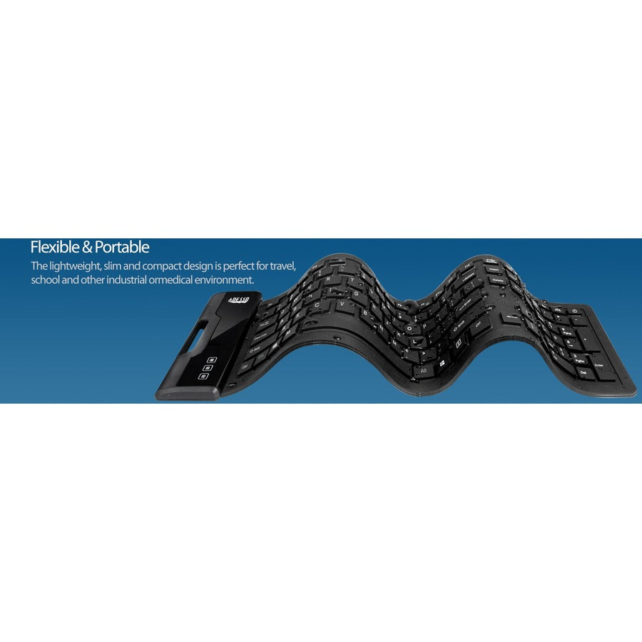 Adesso SlimTouch 232 Antimicrobial Waterproof Flex Keyboard (Full Size) AKB-232UB
