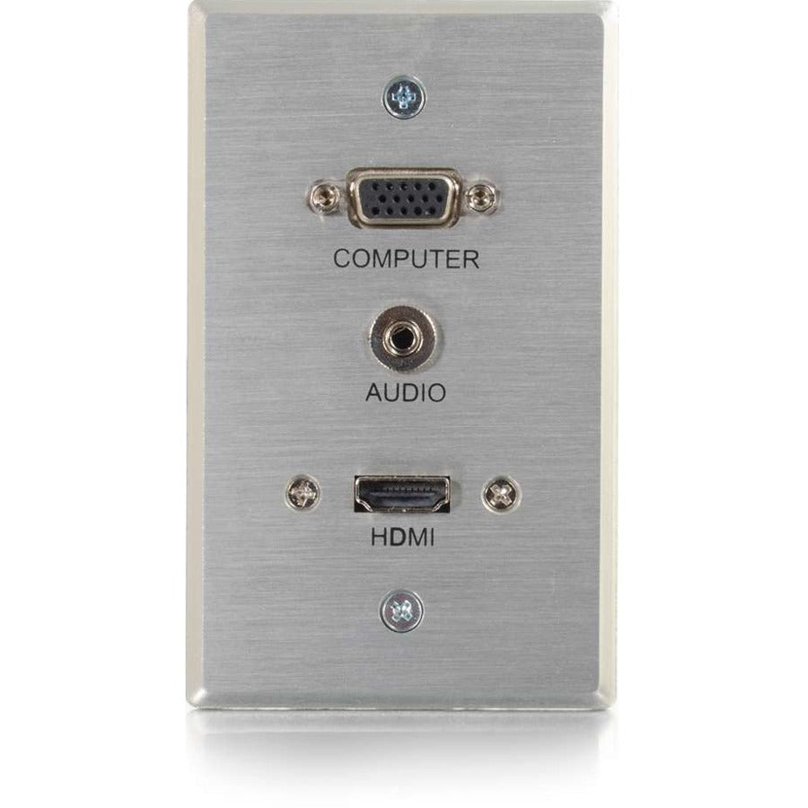 C2G HDMI & VGA 3.5mm Pass Through Wall Plate - Single Gang 60144
