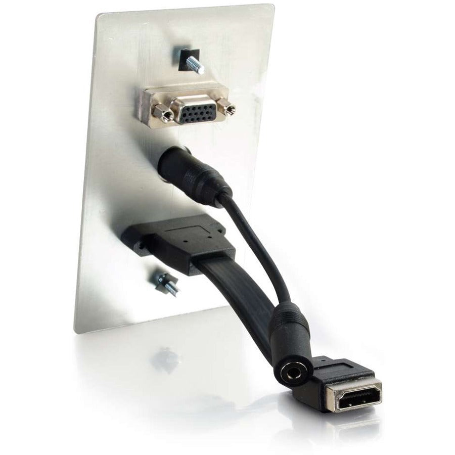 C2G HDMI & VGA 3.5mm Pass Through Wall Plate - Single Gang 60144