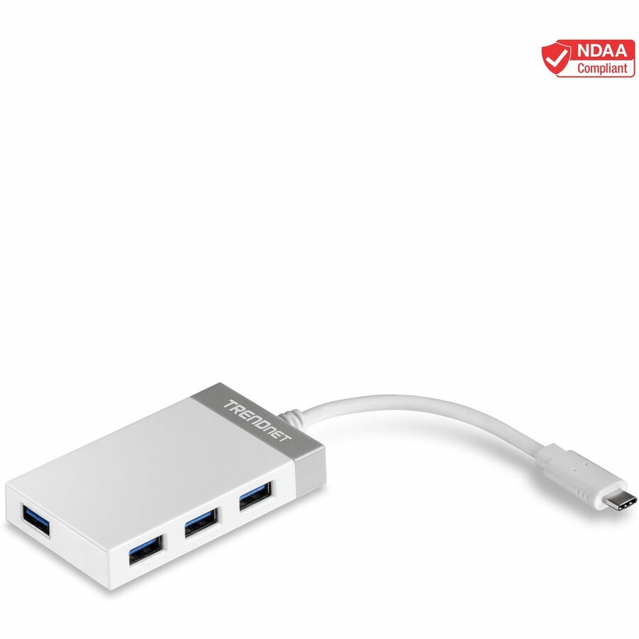TRENDnet 4-Port USB-C to USB Mini Hub, TUC-H4E, Add 4 x USB 3.0 Ports to a USB-C Computer, USB C Multiport Adapter, Compatible with Windows, MacOs TUC-H4E