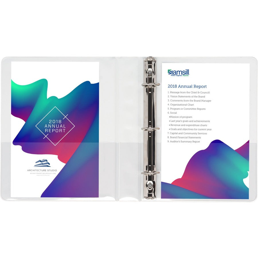 Samsill Economy Junior 1 Inch View 3 Ring Binder - White 6 Pack MP28507