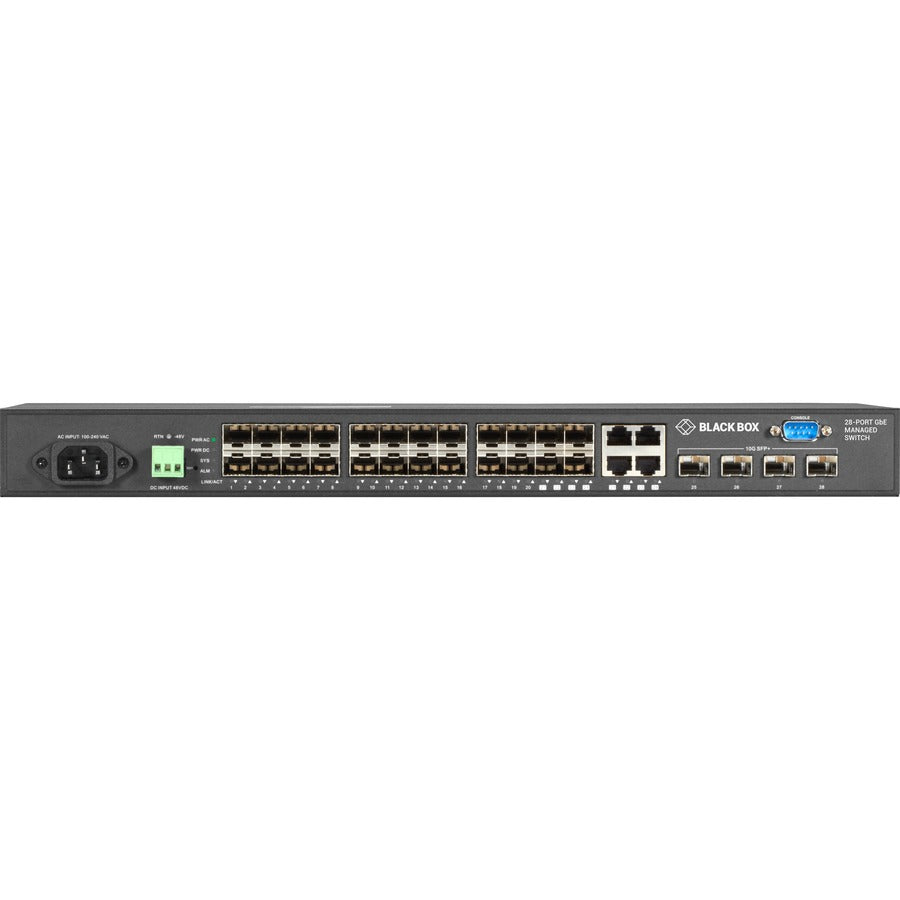Black Box Gigabit Managed Ethernet SFP Fiber Switch - 28-Port LGB5128A-R2
