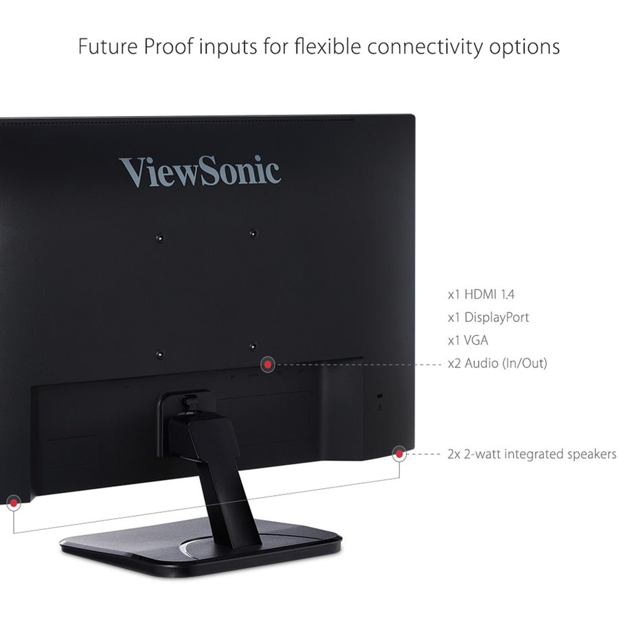 ViewSonic VA2456-MHD 24 Inch IPS 1080p Monitor with 100Hz, FreeSync, HDMI, DisplayPort and VGA Inputs for Home and Office VA2456-MHD