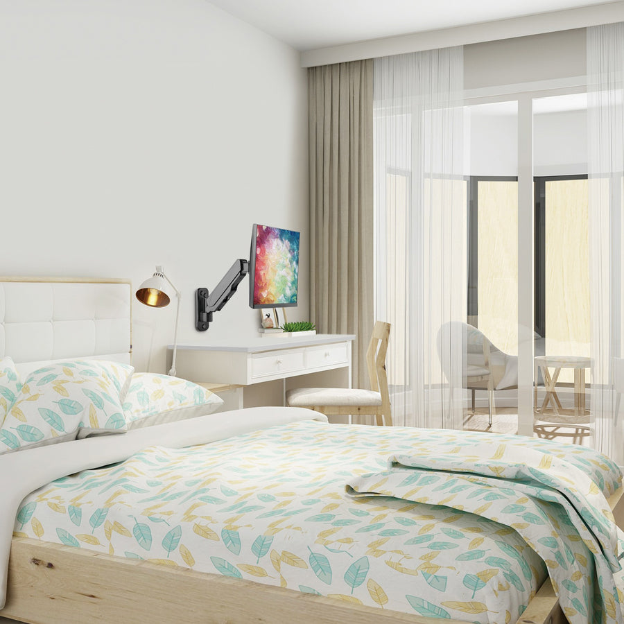 Aluminum Wall Mount Gas Spring Monitor Arm - 17" to 32" CE-MT2K12-S1