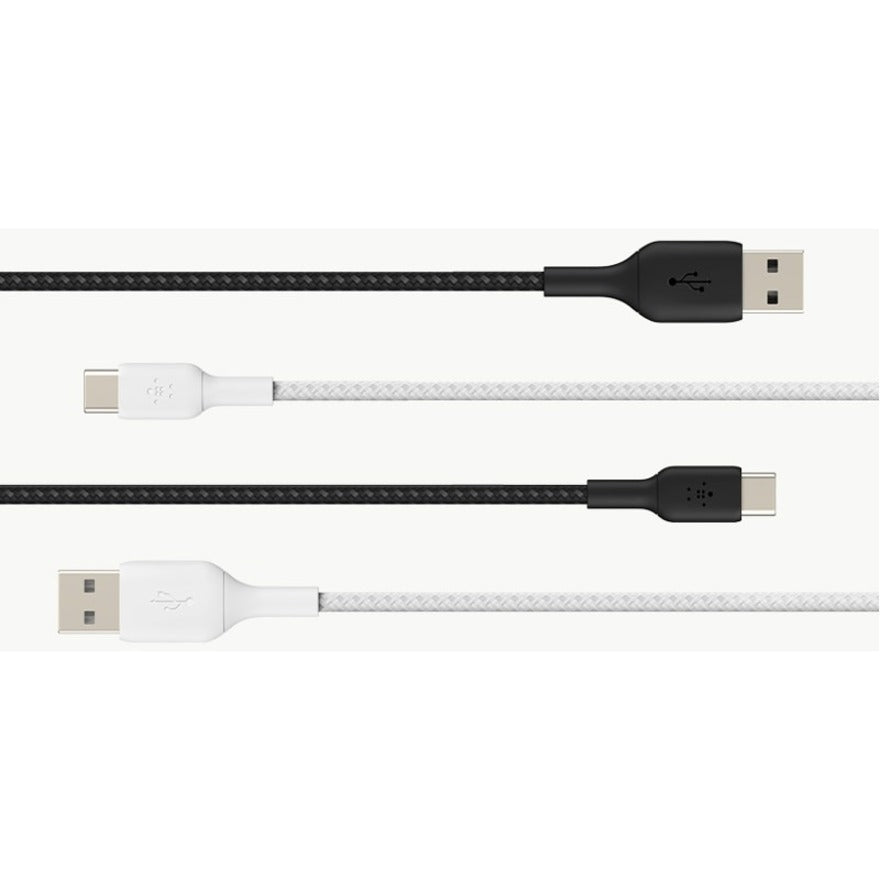 Belkin BoostCharge Braided USB-C to USB-A Cable (2 meter / 6.6 foot, White) CAB002BT2MWH