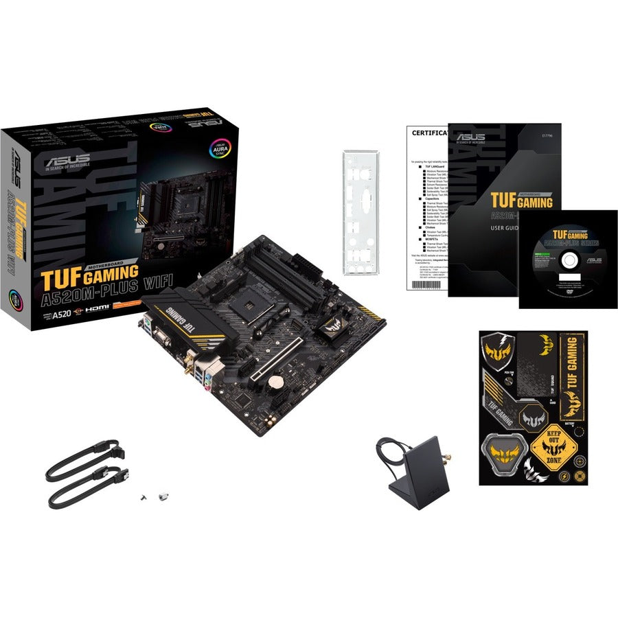 TUF GAMING A520M-PLUS WIFI Gaming Desktop Motherboard - AMD A520 Chipset - Socket AM4 - Micro ATX TUF GAMING A520M-PLUS WIF
