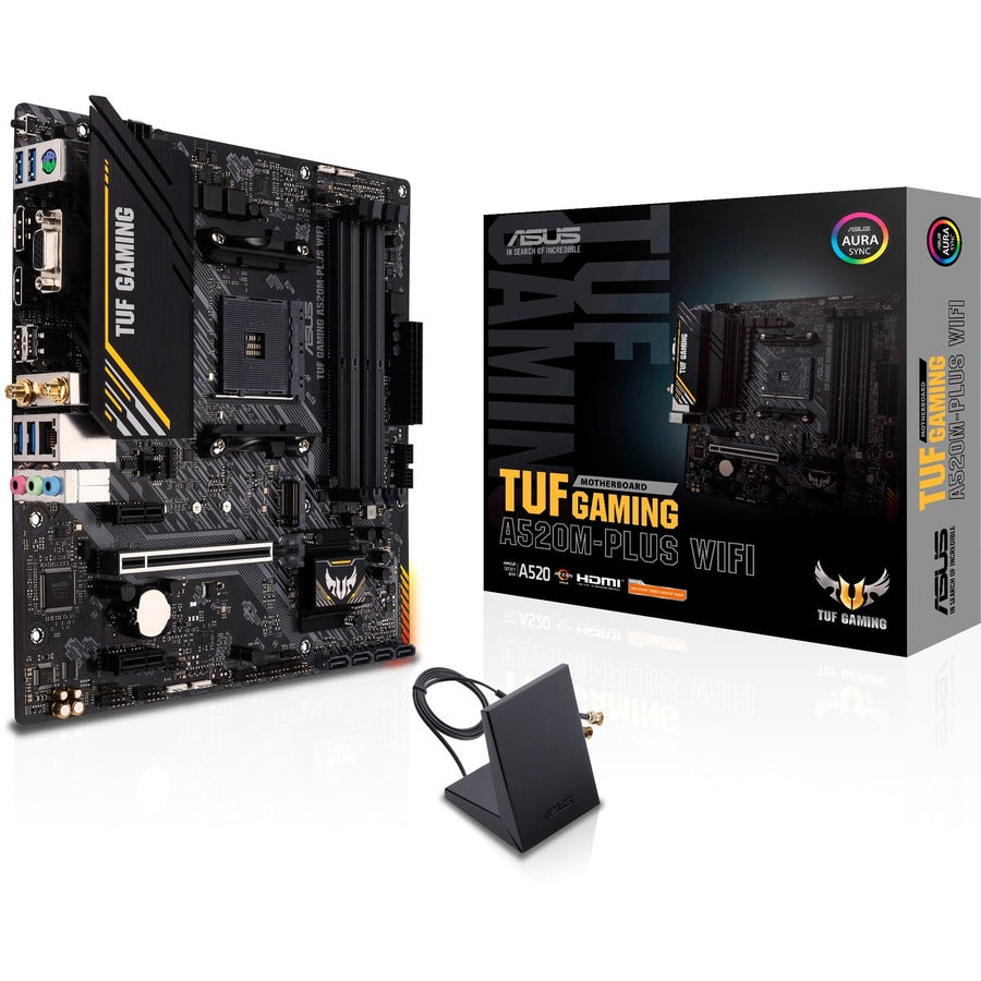 TUF GAMING A520M-PLUS WIFI Gaming Desktop Motherboard - AMD A520 Chipset - Socket AM4 - Micro ATX TUF GAMING A520M-PLUS WIF