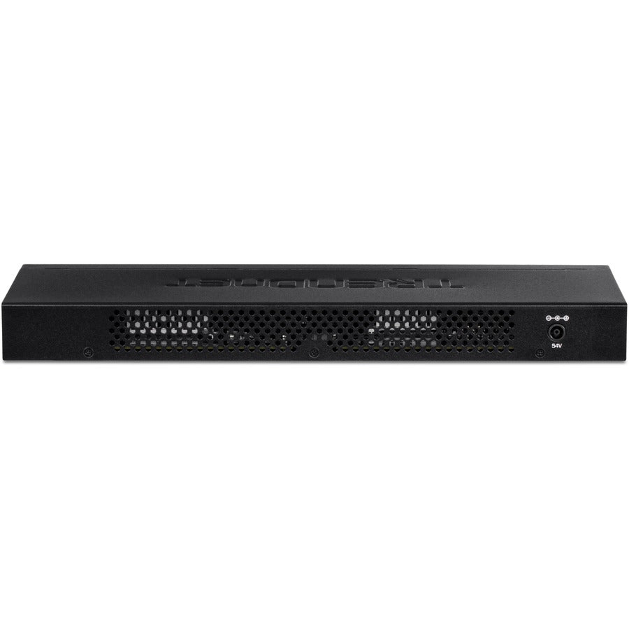 TRENDnet 16-Port Gigabit PoE+ Switch; TPE-TG160H; 123W PoE Power Budget; 32 Gbps Switching Capacity; Desktop Switch; Ethernet Network Switch; Metal; 1U 10" Rack Mountable; Lifetime Protection TPE-TG160H