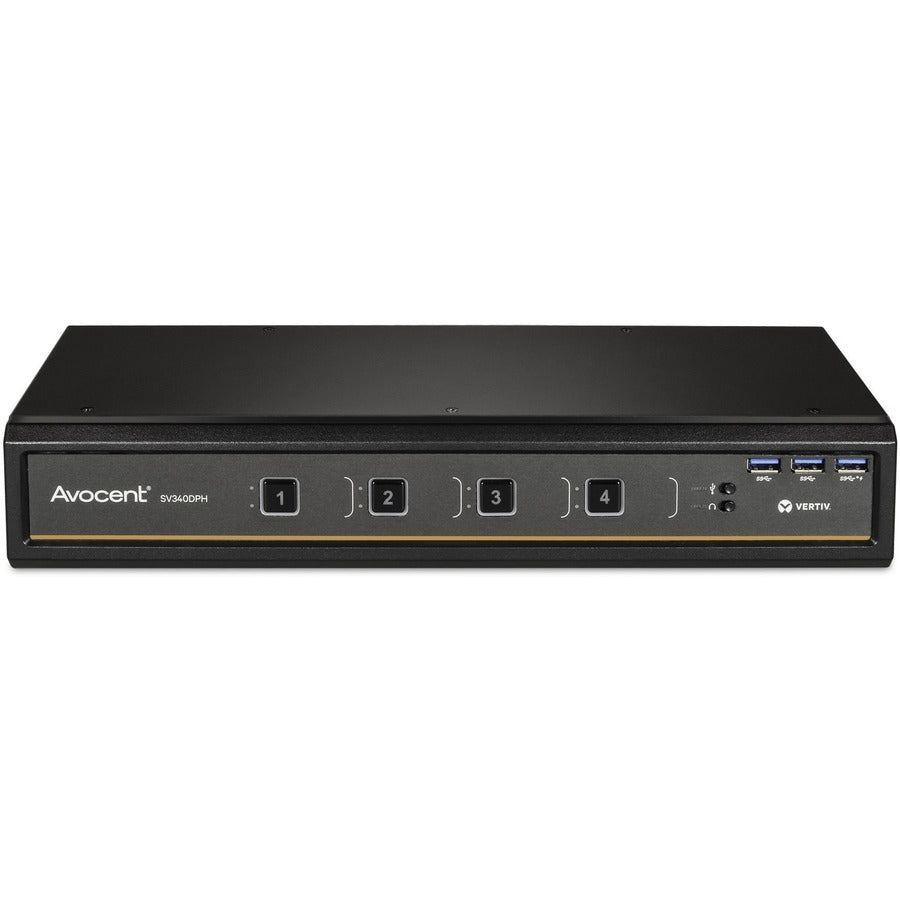 Vertiv Avocent SwitchView Desktop KVM | 4 Port | Dual Head | Universal Connector | TAA Compliant SV340DPH-400