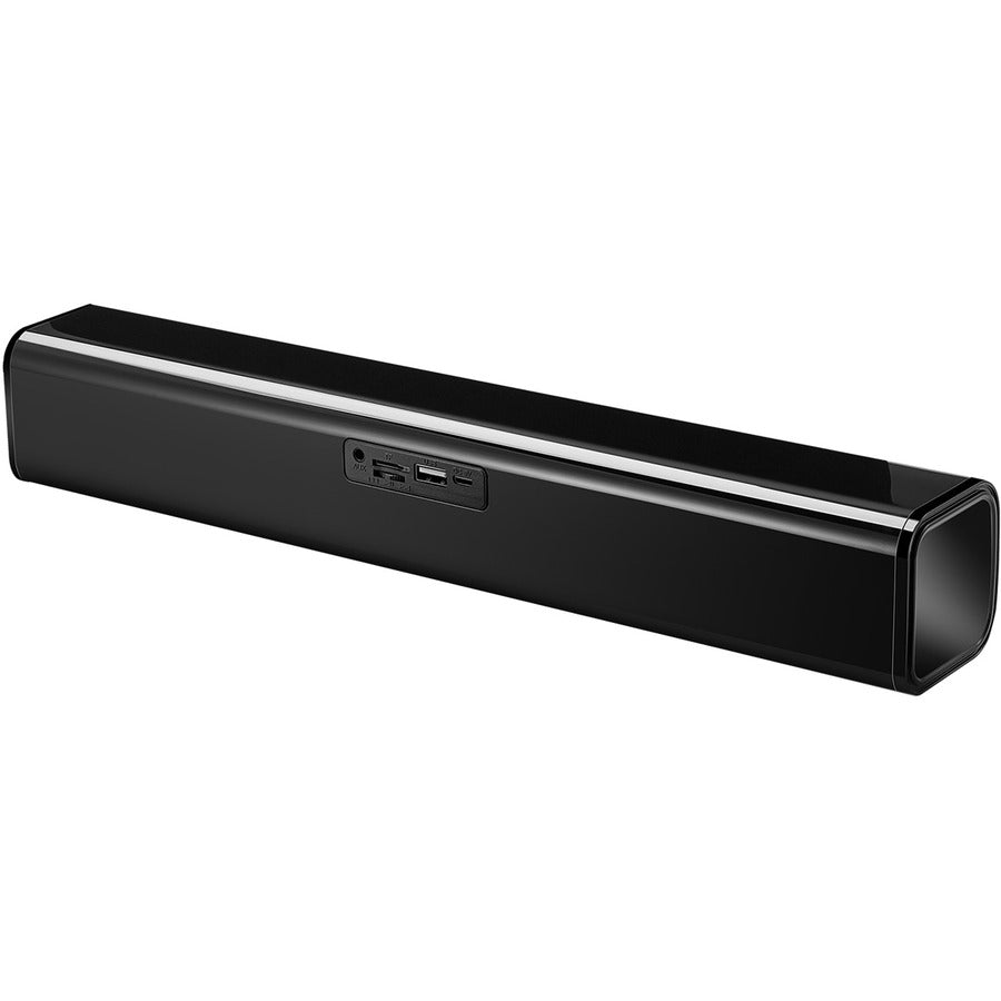 Adesso Xtream S6 Portable Bluetooth & Aux Sound Bar Speaker - 10W x 2 -Black - 3.5mm - Rechargeable Battery - Volume Control Knob - Wired/Wireless XTREAM S6